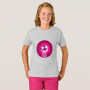 女の子のためのハッピーハローウィン衣装のトリックまたは治療 Tシャツ