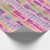 女の子のためのハッピーバースデーのギフト用包装紙 ラッピングペーパー (角)