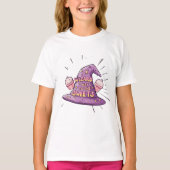 女の子のためのハロウィン - 魔法使いのスイーツへの道 Tシャツ (正面)
