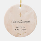 女の子のためのバプティスギフト – カスタム《キリスト教》洗礼式や命名式ギフト セラミックオーナメント (正面)