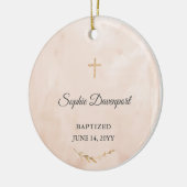 女の子のためのバプティスギフト – カスタム《キリスト教》洗礼式や命名式ギフト セラミックオーナメント (左)