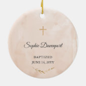 女の子のためのバプティスギフト – カスタム《キリスト教》洗礼式や命名式ギフト セラミックオーナメント (裏面)