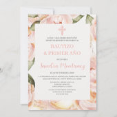 女の子のためのバプテスマスペインのの最初の誕生日招待状 招待状 (正面)