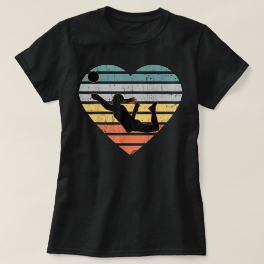 女の子のためのバレーボール10代のギフトレトロヴィンテージ聞く Tシャツ (デザイン正面)