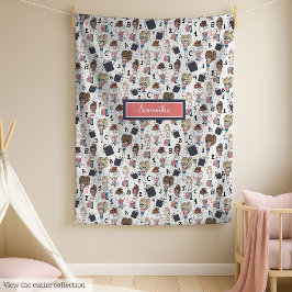 女の子のためのパステルカラーとシックな学校の毛布 フリースブランケット