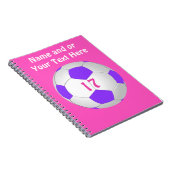 女の子のためのパーソナライズなサッカーのノート ノートブック (右側)