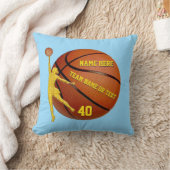 女の子のためのパーソナライズなバスケットボールのギフトあなたの色 クッション (ブランケット)