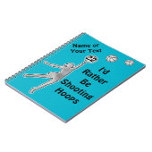 女の子のためのパーソナライズなバスケットボールチームギフトのアイディア ノートブック (左側)