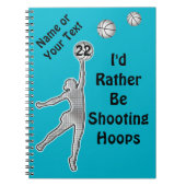 女の子のためのパーソナライズなバスケットボールチームギフトのアイディア ノートブック (正面)