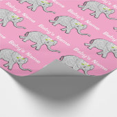 女の子のためのパーソナライズなベビーシャワーの包装紙 ラッピングペーパー (角)