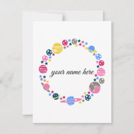 女の子のためのパーソナライズな宇宙Notecards ノートカード