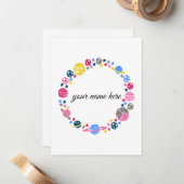 女の子のためのパーソナライズな宇宙Notecards ノートカード (正面/裏面インサイチュ)