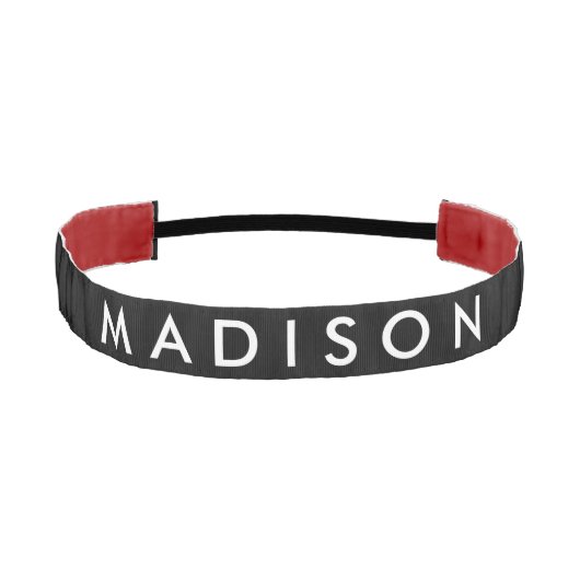 女の子のためのパーソナライズな黒の非スリップのヘッドバンド アスレチックヘッドバンド (正面)