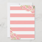 女の子のためのピンクおよび金ゴールドのベビーシャワー招待状 招待状 (裏面)