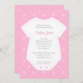 女の子のためのピンクのかわいいベビーシャワーの招待状 招待状 (正面/裏面)