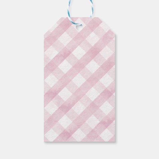 女の子のためのピンクのフロプスバニーベビーシャワーギフトラベル ギフトタグ (裏面)