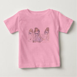 女の子のためのピンクのブラウス ベビーTシャツ