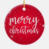 女の子のためのピンクのボールと野球のクリスマス セラミックオーナメント (裏面)