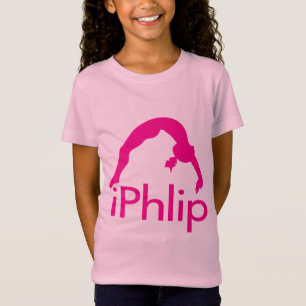 女の子のためのピンクの体操のワイシャツ Tシャツ