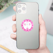 女の子のためのピンクの洗礼記念ステッカー シール (スマートフォン)