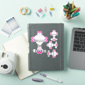 女の子のためのピンクの洗礼記念ステッカー シール (iPadカバー)