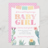 女の子のためのフェスタ・メキシコの赤ちゃんシャワーのタコ 招待状 (正面/裏面)