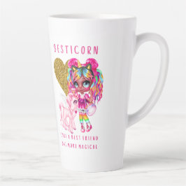 女の子のためのベストフレンドの贈り物，魔法のユニコーンピンク カフェラテマグ