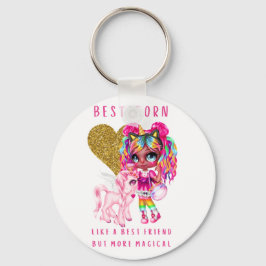 女の子のためのベストフレンドの贈り物，魔法のユニコーンピンク キーホルダー