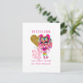 女の子のためのベストフレンドの贈り物,魔法のユニコーンピンク ポストカード (スタンド正面)