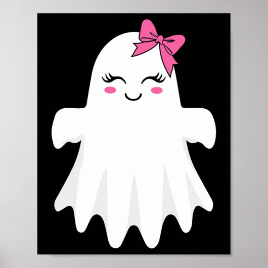 女の子のためのボウブハロウィーンの衣装を持つかわいい幽霊 ポスター (正面)