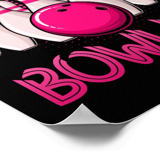 女の子のためのボーリングギフトボーリングゲームボウリングをする人、 クリケットの投手 ポスター (角)