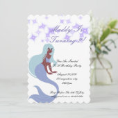 女の子のためのマーメイドパーティの招待状 招待状 (スタンド正面)