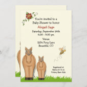 女の子のためのマーレとフォーアルベビーシャワー招待状 招待状 (正面/裏面)