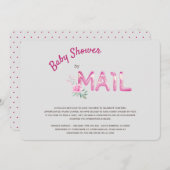 女の子のためのメールによるピンクの赤ちゃんシャワー 招待状 (正面/裏面)