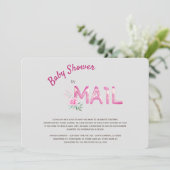 女の子のためのメールによるピンクの赤ちゃんシャワー 招待状 (スタンド正面)