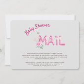 女の子のためのメールによるピンクの赤ちゃんシャワー 招待状 (正面)
