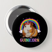 女の子のためのモルモットGuinea Pig Unicorn 缶バッジ (正面&裏面)