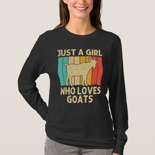 女の子のためのヤギ農場動物ヤギ泡立て Tシャツ (正面)