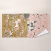 女の子のためのユニコーンとキャッスルタオル バスタオル (バスタオル)