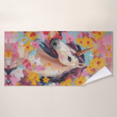 女の子のためのユニコーンと花のタオル バスタオル (バスタオル)