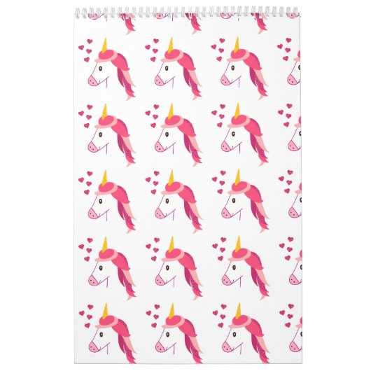 女の子のためのユニコーン付きカレンダー カレンダー (カバー)