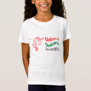 女の子のためのユニコーンTシャツ。 Tシャツ