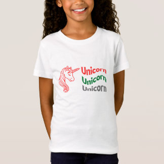 女の子のためのユニコーンTシャツ。 Tシャツ