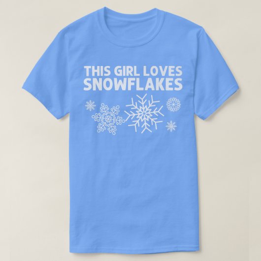 女の子のためのユーモアのある雪の結晶アート 冬の氷と雪 Tシャツ (デザイン正面)