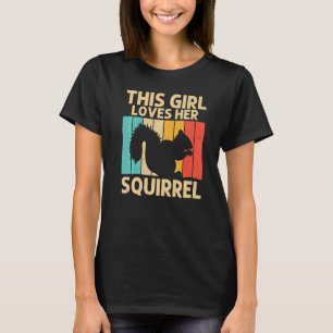 女の子のためのリスSquirrel Chipmunk 80s 1 Tシャツ