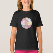女の子のためのレインボーユニコーン5歳の誕生日Tシャツ Tシャツ (正面)