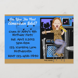 女の子のためのロックスターのパーティー 招待状