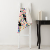 女の子のためのロボットのシェルパ毛布。名前をカスタムする。 シェルパブランケット (インサイチュ)