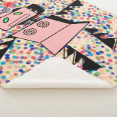 女の子のためのロボットのシェルパ毛布。名前をカスタムする。 シェルパブランケット (3/4)