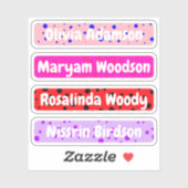 女の子のためのロングネームのシール（防水ラベル） シール (シート)